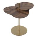 Leaf-3 Side Table, Brass, bronzed, Walnut natural oiled