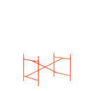 Eiermann 1 Table Frame , Luminous orange, Offset, 110 x 78 cm, With extension (height 72-85 cm)
