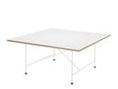 Eiermann 1 Conference Table, White melamine with oak edge, White, With leveling feet (H 74-76cm)