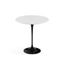 Saarinen Round Side Table, 51 cm, Black, Laminate white
