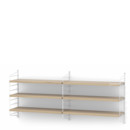 String System Shelf M, 20 cm, White, Oak veneer
