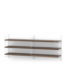 String System Shelf M, 20 cm, White, Walnut veneer