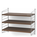 String System Shelf S, 30 cm, Grey, Walnut veneer