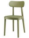 118 / 118 M Chair, Olive green stained beech, Moulded plywood seat