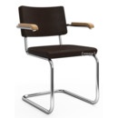 S 32 PV / S 64 PV Pure Materials Cantilever Chair, Nappa Leather dark brown, Oak