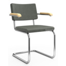 S 32 PV / S 64 PV Pure Materials Cantilever Chair, Nubuk Leather green-grey, Ash