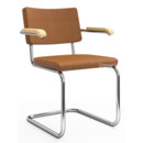 S 32 PV / S 64 PV Pure Materials Cantilever Chair, Nubuk Leather ochre-brown, Ash