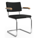 S 32 PV / S 64 PV Pure Materials Cantilever Chair, Nubuk Leather black, Oak