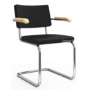 S 32 PV / S 64 PV Pure Materials Cantilever Chair, Nubuk Leather black, Ash