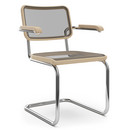 S 32 N / S 64 N Pure Materials Cantilever Chair, Oiled ash, Chrome-plated, With armrests, No glides