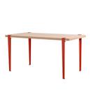 Balthazar dining table, Oak finish, Terracotta red