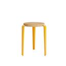 LOU Stool, solid wood, Solid oak, Sunflower yellow