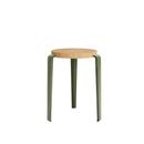 Lou Stool, solid wood, Solid oak, Rosemary green