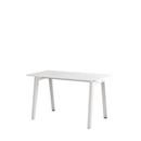 New Modern Dining Table rectangular, Metal/recycled plastic, 130 x 70 cm, Cloudy white