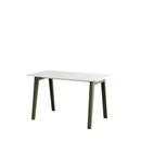 New Modern Dining Table rectangular, Metal/recycled plastic, 130 x 70 cm, Rosemary green