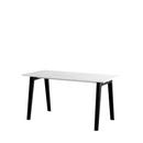 New Modern Dining Table rectangular, Metal/recycled plastic, 150 x 70 cm, Graphite black