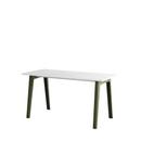 New Modern Dining Table rectangular, Metal/recycled plastic, 150 x 70 cm, Rosemary green