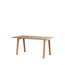 New Modern Dining Table rectangular, Metal/wood, 160 x 95 cm, Oak finish, Ash pink