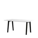 New Modern Dining Table rectangular, Metal/recycled plastic, 160 x 95 cm, Graphite black