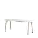 New Modern Dining Table rectangular, Metal/recycled plastic, 190 x 95 cm, Cloudy white