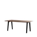 New Modern Dining Table rectangular, Metal/wood, 190 x 95 cm, Walnut finish, Graphite black