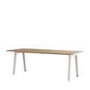 New Modern Dining Table rectangular, Metal/wood, 220 x 95 cm, Oak finish, Cloudy white