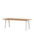 New Modern Dining Table rectangular, Metal/wood, 220 x 95 cm, Reclaimed oak, Cloudy white