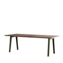 New Modern Dining Table rectangular, Metal/wood, 220 x 95 cm, Walnut finish, Rosemary green