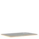 Table Top for Eiermann Table Frames, Linoleum ash grey (Forbo 4132) with oak edge, 160 x 90 cm