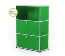 USM Haller E Highboard M with Compartment Lighting, USM green, Cool white