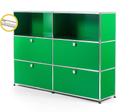 USM Haller E Highboard L with Compartment Lighting, USM green, Warm white