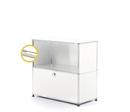 USM Haller E Sideboard M with Compartment Lighting, Pure white RAL 9010, Warm white