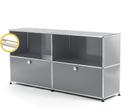 USM Haller E Sideboard L with Compartment Lighting, Mid grey RAL 7005, Warm white