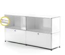USM Haller E Sideboard L with Compartment Lighting, Pure white RAL 9010, Cool white