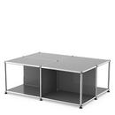 USM Haller coffee table with storage shelves, Mid grey RAL 7005