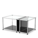 USM Haller side table with glass top and magazine compartment