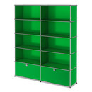 USM Haller Storage Unit L, Customisable, USM green, Open, Open, Open, With 2 extension doors