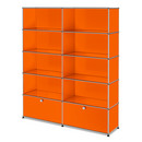 USM Haller Storage Unit L, Customisable, Pure orange RAL 2004, Open, Open, Open, With 2 extension doors