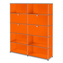 USM Haller Storage Unit L, Customisable, Pure orange RAL 2004, With 2 drop-down doors, With 2 drop-down doors, Open, Open