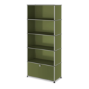 USM Haller Storage Unit M,  Edition Olive Green, Customisable, Open, Open, Open, With drop-down door