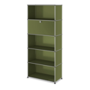 USM Haller Storage Unit M,  Edition Olive Green, Customisable, With drop-down door, Open, Open, Open