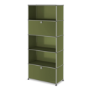 USM Haller Storage Unit M,  Edition Olive Green, Customisable, With drop-down door, Open, Open, With drop-down door