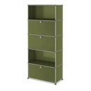 USM Haller Storage Unit M,  Edition Olive Green, Customisable, With drop-down door, With drop-down door, Open, With drop-down door