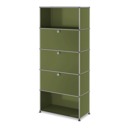 USM Haller Storage Unit M,  Edition Olive Green, Customisable, With drop-down door, With drop-down door, With drop-down door, Open