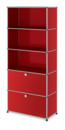 USM Haller Storage Unit M, Customisable, USM ruby red, Open, Open, With drop-down door, With drop-down door