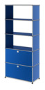 USM Haller Storage Unit with 2 Doors, without upper Rear Panels, Gentian blue RAL 5010