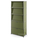 USM Haller Storage Unit with 3 Angled Shelves, Olive green RAL 6003