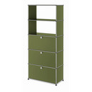 USM Haller Storage Unit with Drop-down Doors and Drawer, Olive green RAL 6003