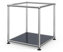 USM Haller Side Table 35, Upper panel glass, lower panel metal, Anthracite RAL 7016