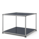 USM Haller Side Table 50, Upper panel lacquered glass, lower panel metal, Anthracite RAL 7016
